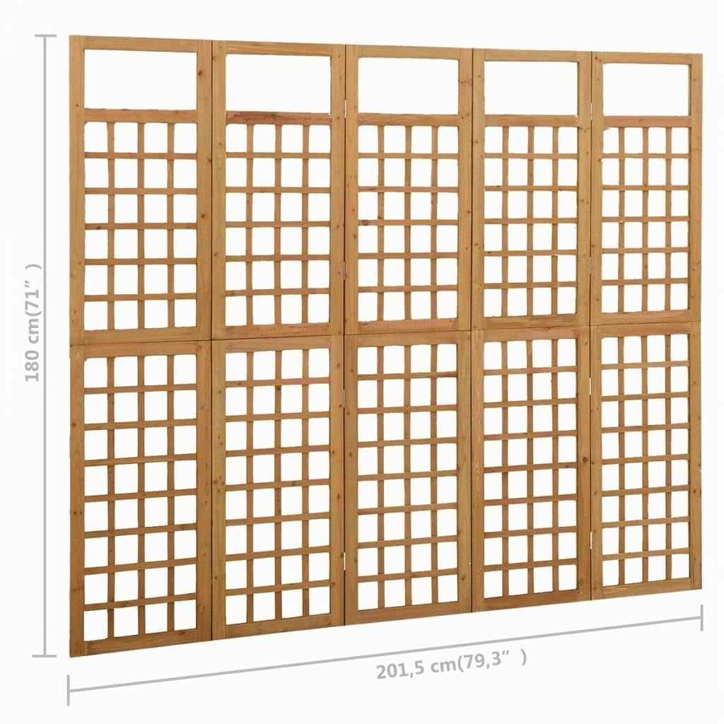 vidaXL Tannenholz Massiv Paravent Spalier 5-TLG. Rankhilfe Raumtrenner Raumteiler Trennwand Umkleide Sichtschutz Spanische Wand 201,5x180cm