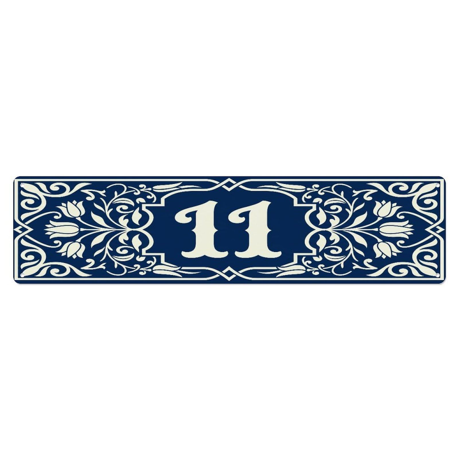 Fqcyn Style Metal Tin Sign Vintage House Door Number 11