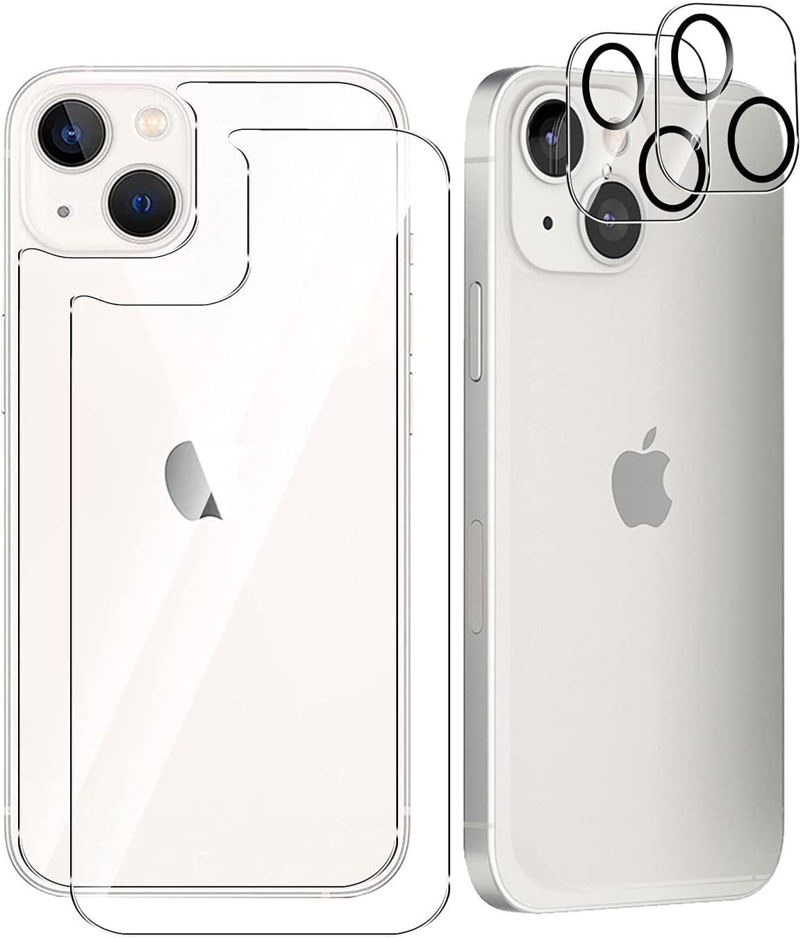 Amazon | 【4枚入り】For iPhone13 mini 背面ガラスフィルム+カメラ 