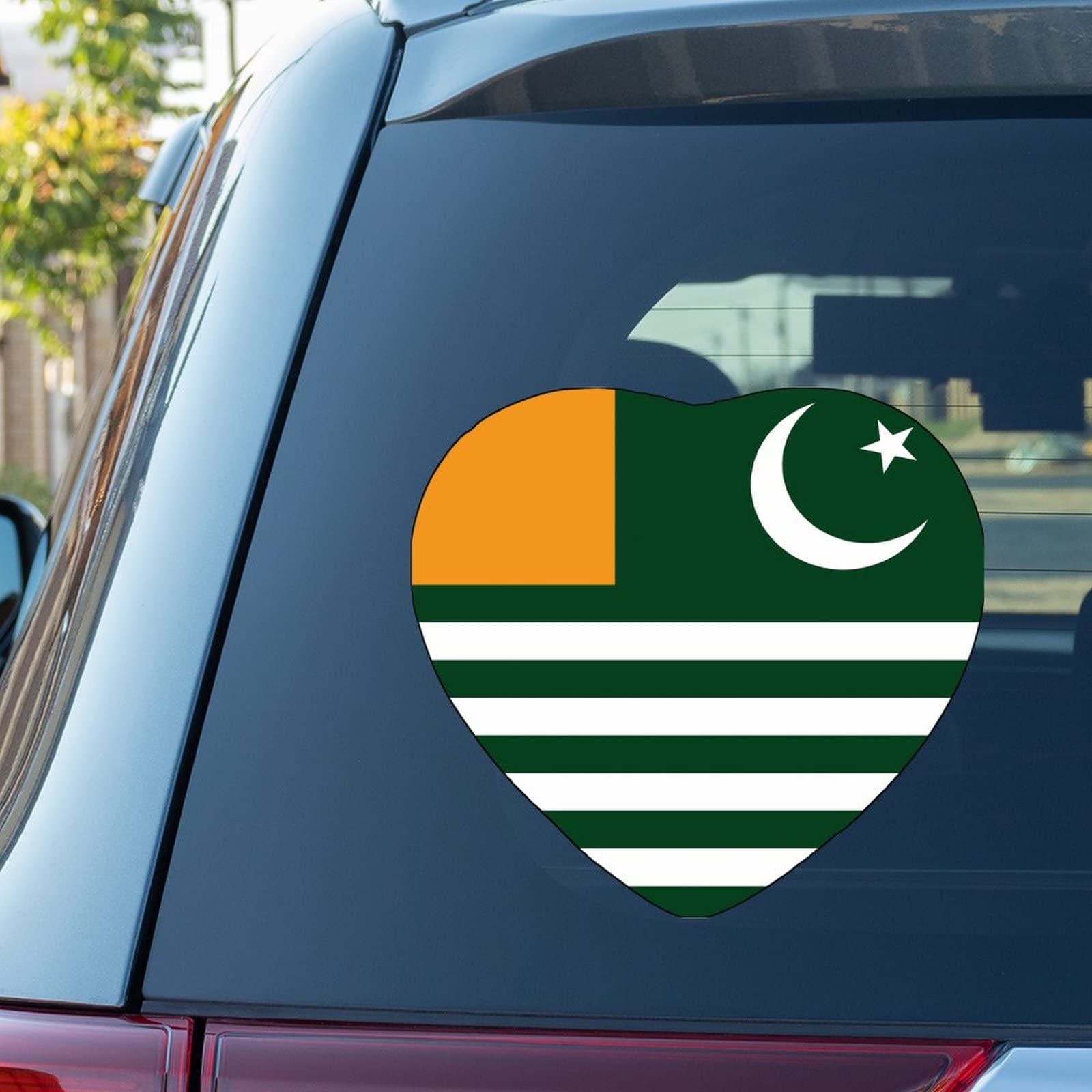 Kashmir Heart Stickers for Car Kashmir Flag Car Decal Window Decal Patriotic Decor National Flag Country City Souvenir Custom Vinyl Decal Die Cut Decals Funny Laptop Stickers Bumper Stickers