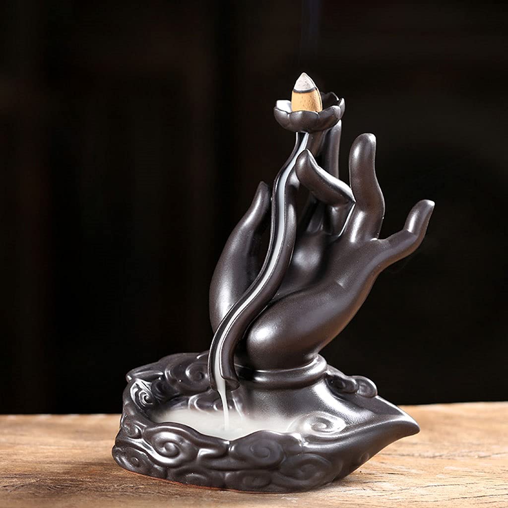 Räuchergefäß Halter Räucherbrenner Keramik Bergamotte Reflux Censer Haushalt Sandelholzbrenner Räucherbrenner Retro- Ornamente 6,77 Zoll Höhe Räucherstäbchenhalter