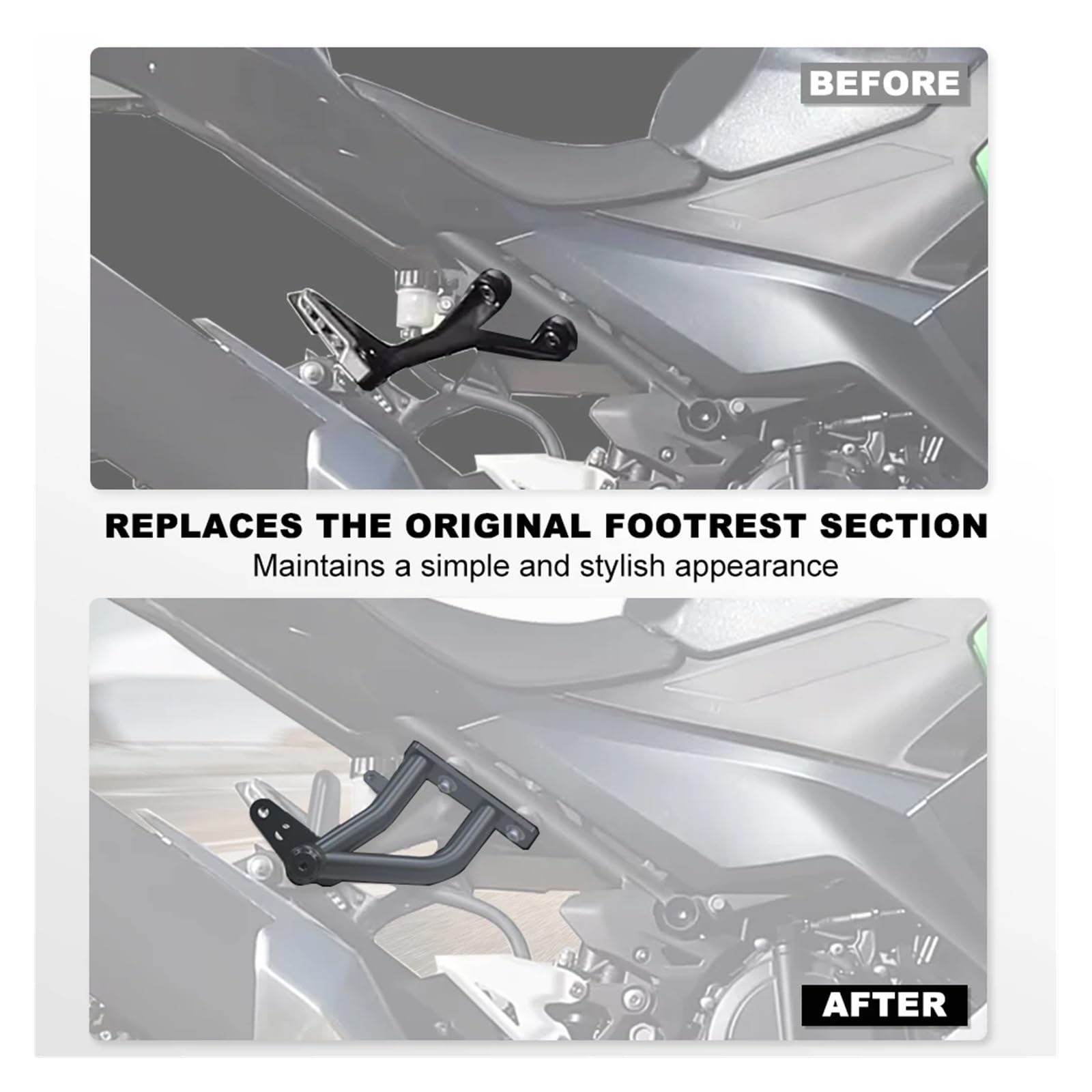 Barra Paraurti Paramotore Per Kawasaki Per Ninja 400 Per Z400 Moto Poggiapiedi Posteriore Subcage Passeggero Peg Guard Passo Piastra Protezione Acrobazia