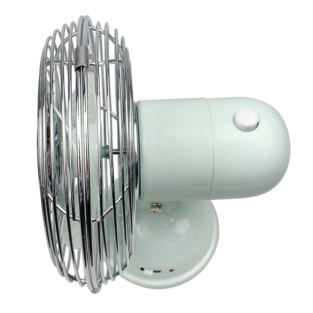 Good Housekeeping Ventilador de mesa de noche USB de 5 pulgadas totalmente metálico (92524) con oscilación (onda de brisa)