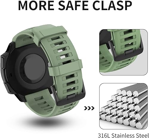 Miniatura 2 de Correa de repuesto para reloj Garmin Instinct, correa de silicona suave compatible con Garmin Instinct 2SolarTactical