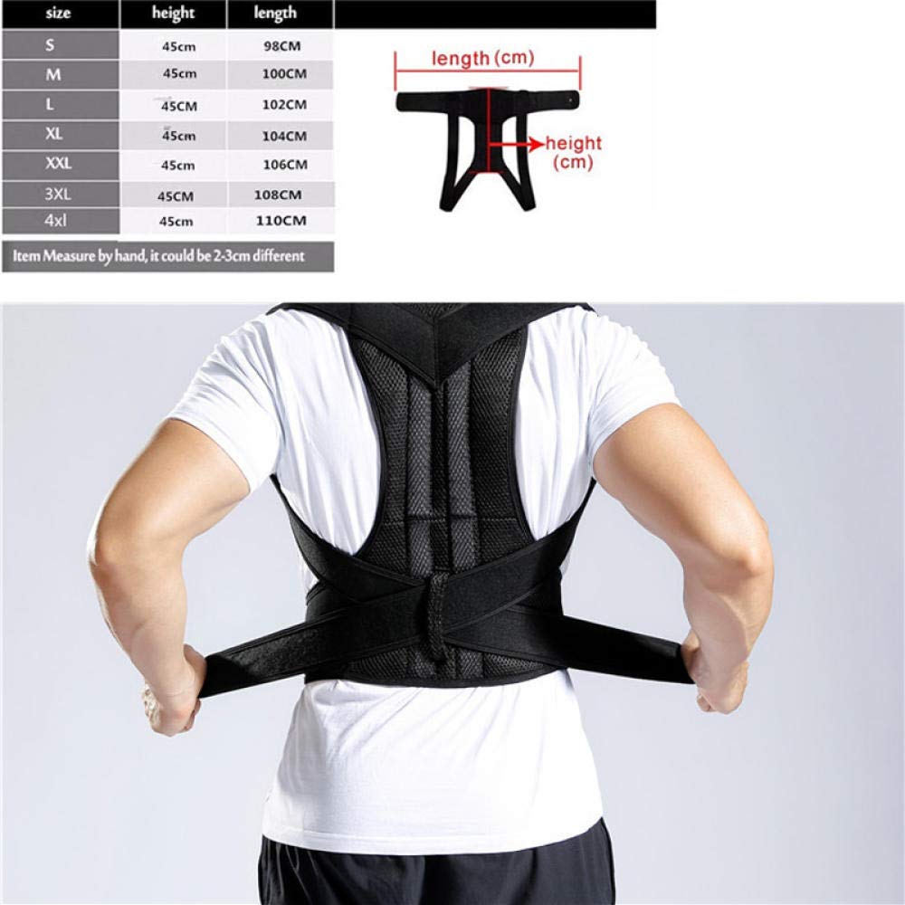 Regulowany pasek na ramię Korektor postawy na plecy Leczenie magnetyczne Pas podtrzymujący lędźwiowy Korektor postawy na ramię-black_extra Large Back Brace Pas podtrzymujący plecy dla mężczyzn