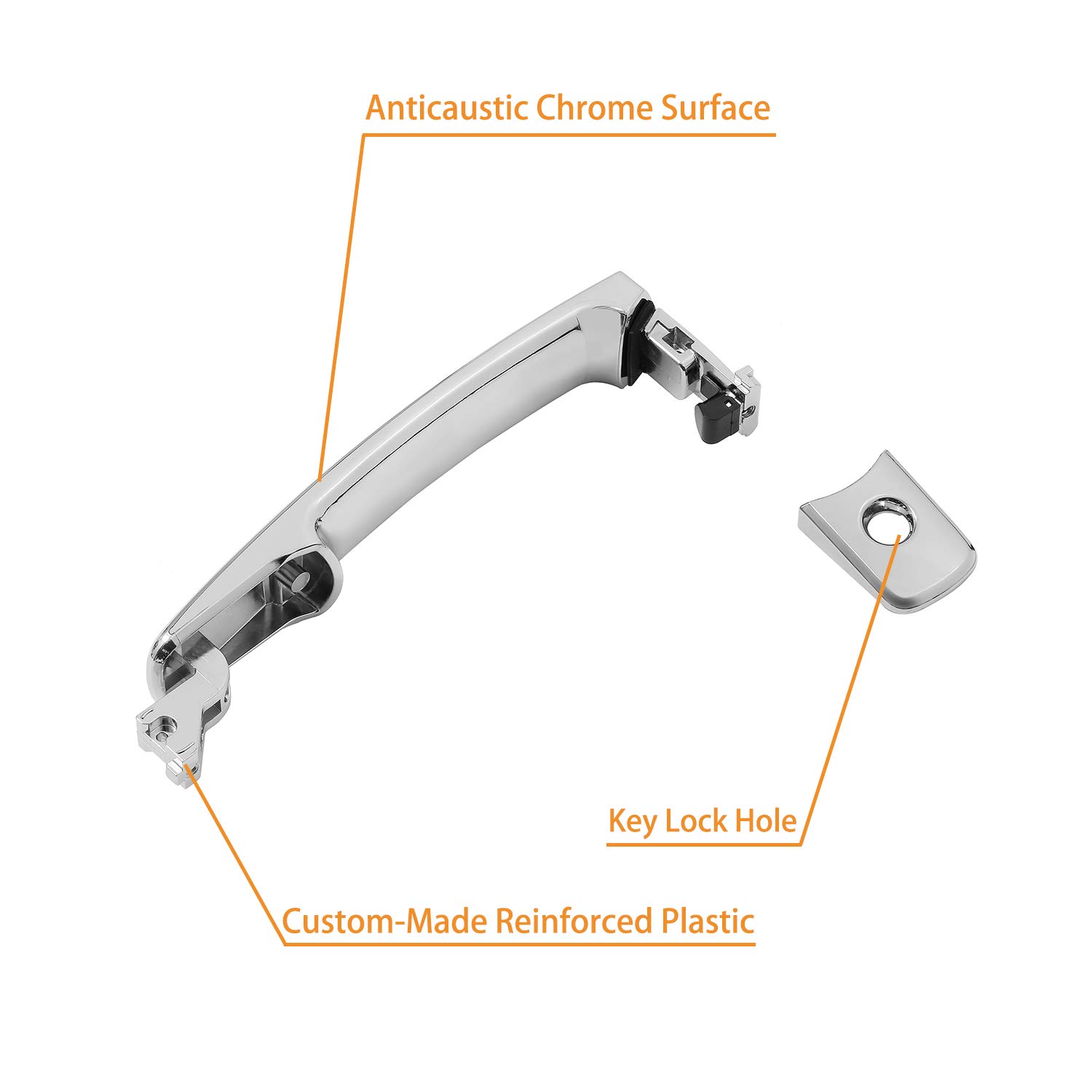 Amazon.com: Exterior Chrome Door Handle Front Left Driver