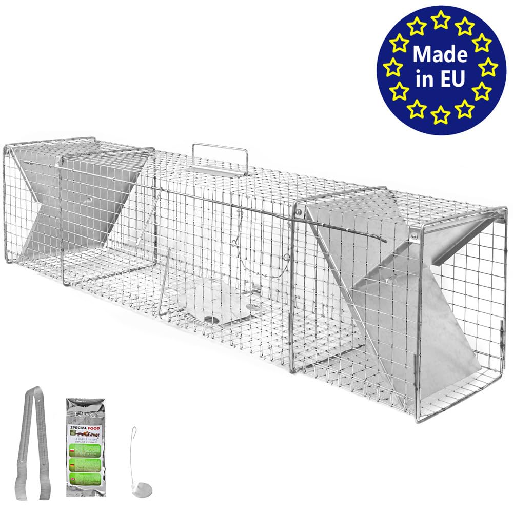Petigi Lebendfalle Marder Rattenfalle Lebend Wiesel Garten Kaninchen Abwehr Umsiedeln Falle Haus Waschbär Fuchs Zubehör Vertreiben Dachboden 150 x 31 x 29 Heavy
