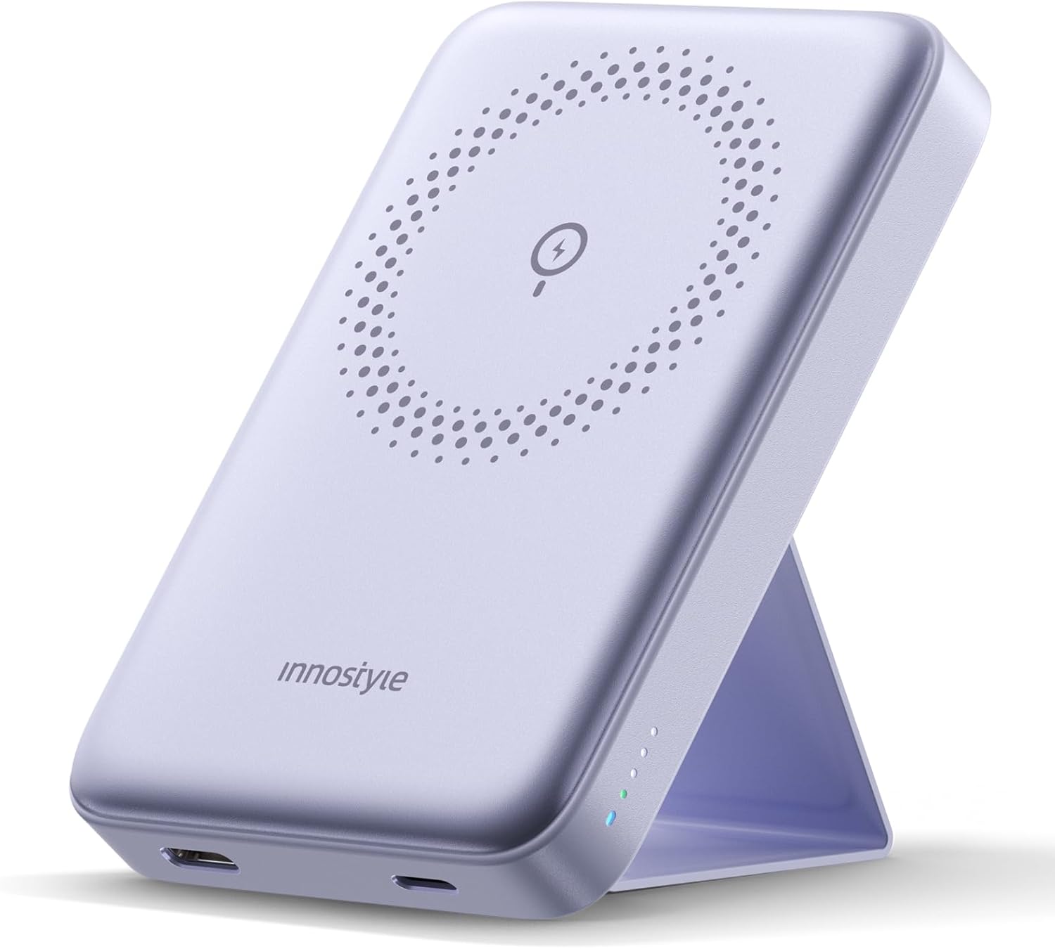 MagSafe Power Bank 10000mAh [3-in-1 with Stand] Wireless Charger, 20W Fast Charging for iPhone 17/16/15 Series, Samsung Galaxy, AirPods | Slim Portable Magnetic Battery | Purple