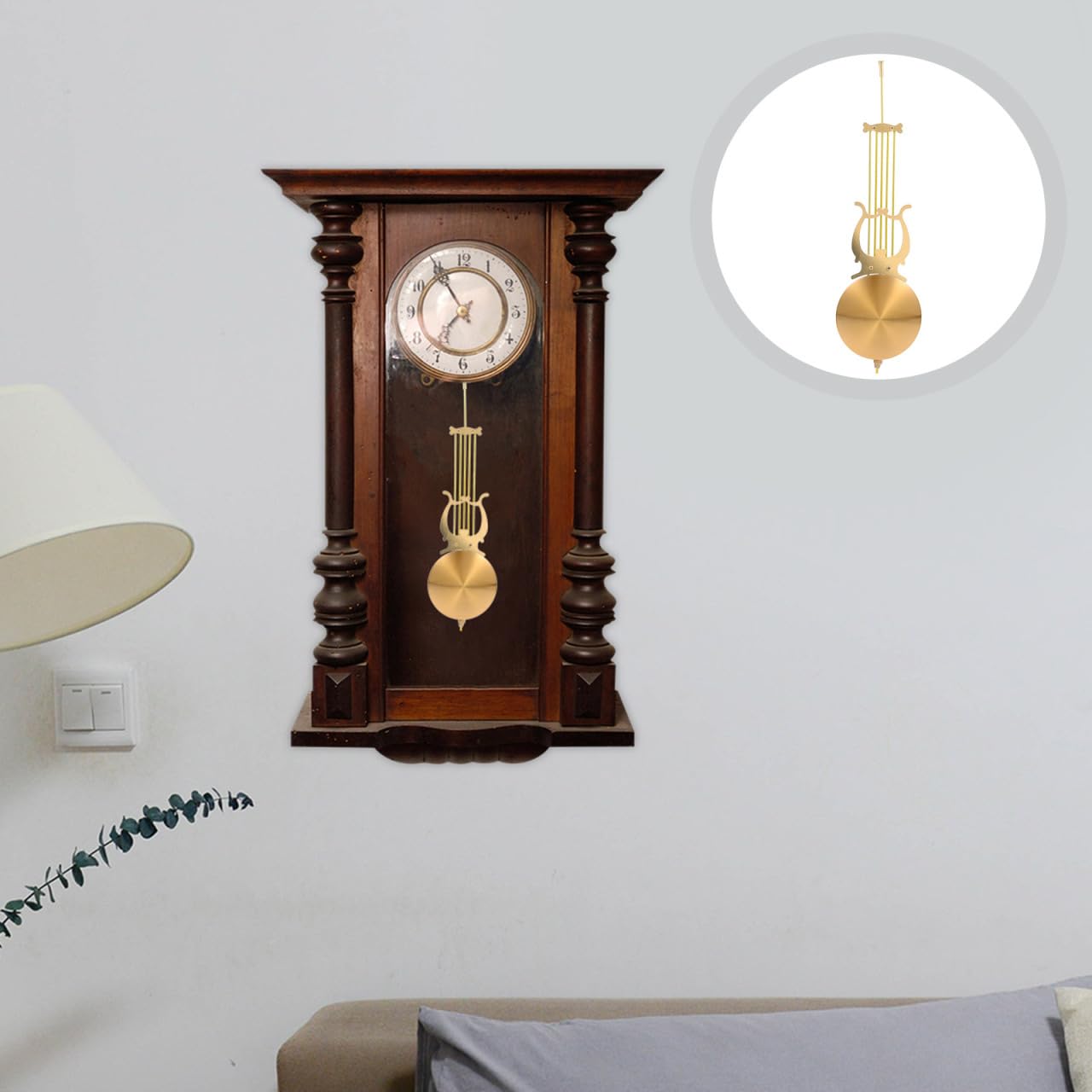 OSALADI Péndulo de repuesto para reloj de pared, 28,00 cm, péndulo de metal, mecanismo de cuarzo, accesorios para reparación y relojes de péndulo caseros para oficina, sala de estar, dormitorio