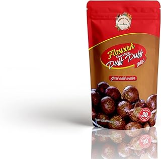 Flourish Spices | Chocolate Puff Puff Mix/(Beignet, Bofrot) Nutmeg Sachet Yeast Included | Classic Recipe | African Food, Nigerian , West African Snack, African Seasoning | 13 Oz / Pack