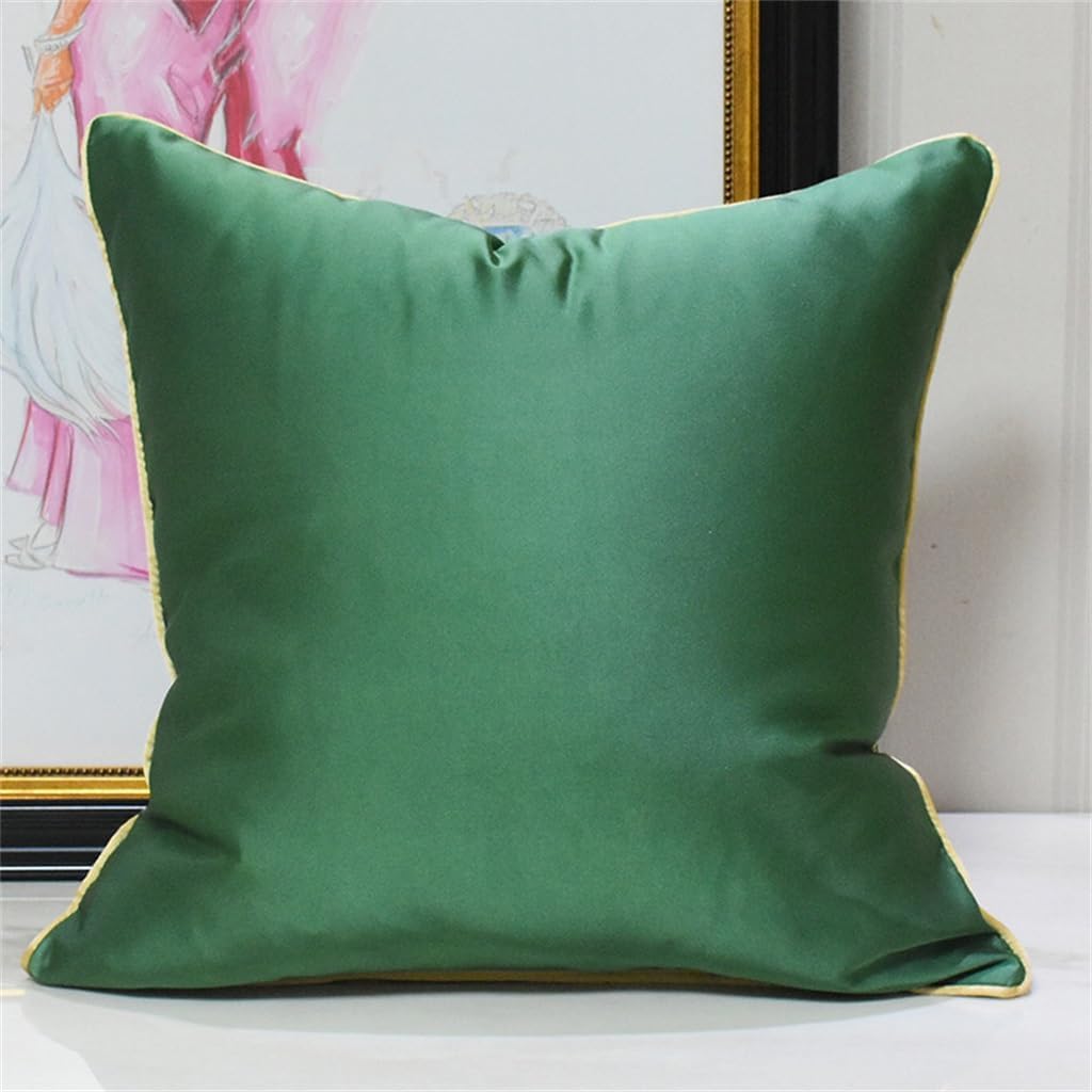 HBJWOV Green Fan Bed Pillow Sofa Villa Office Model Room Velvet Pp Cotton Core Throw