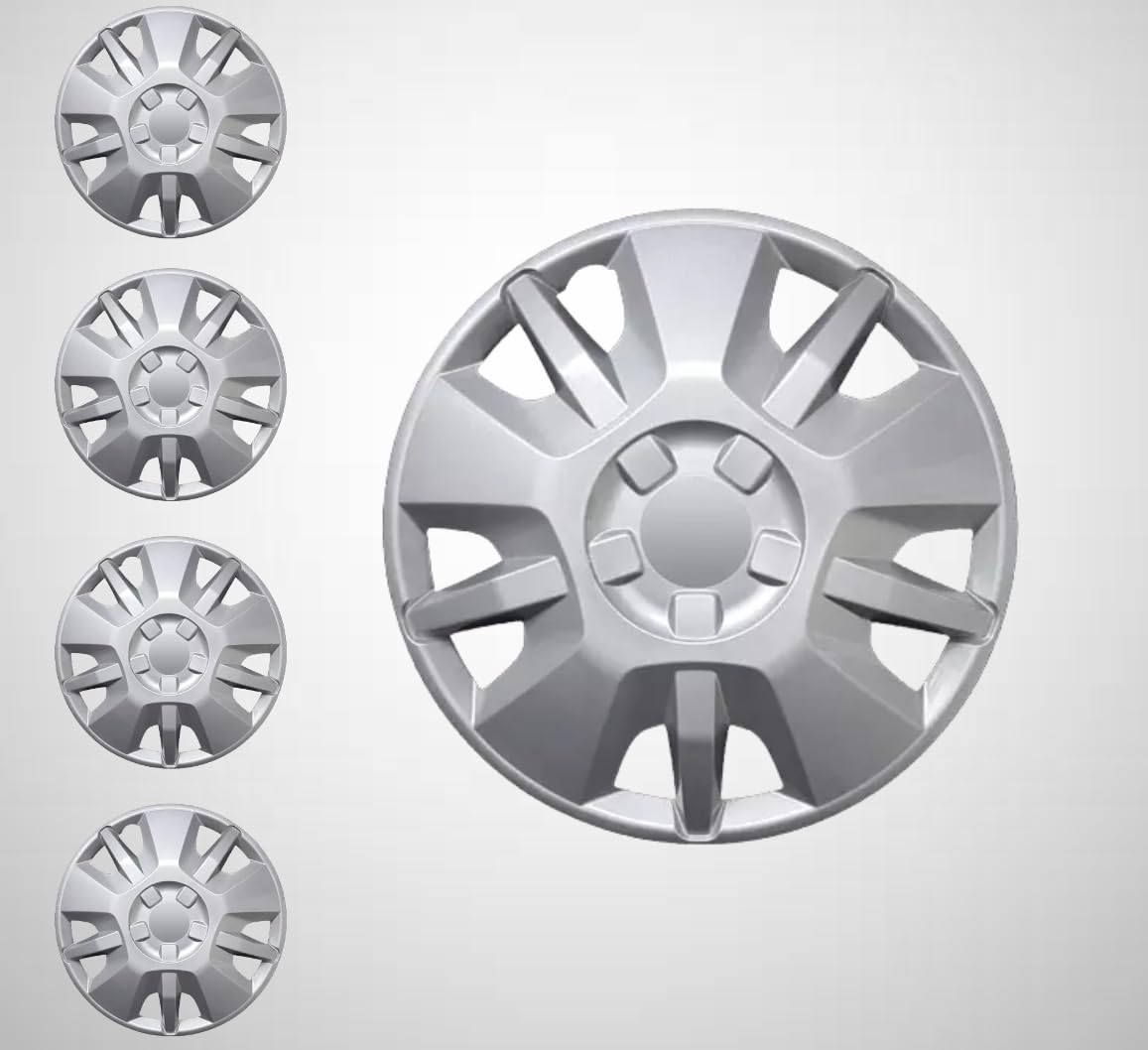 RYELDOM Copricerchi 15 Pollici per Fiat Ducato dal 2015, Set 4 Coppe Ruota in Nylon Flessibile Resistenti, Copricerchi Auto 15", Made in Italy