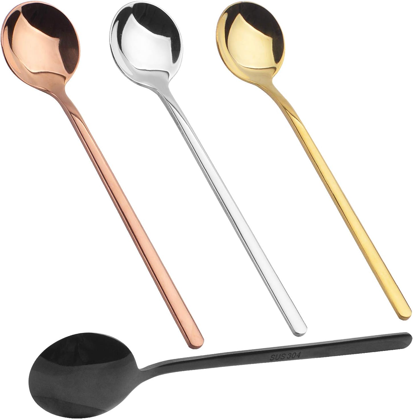 Espresso Spoons Set, 4pcs Stainless Steel Coffee Spoons Matte Demitasse Spoon Teaspoons for Dessert, Tea, Appetizer - 5.3 Inch, 4 Colors