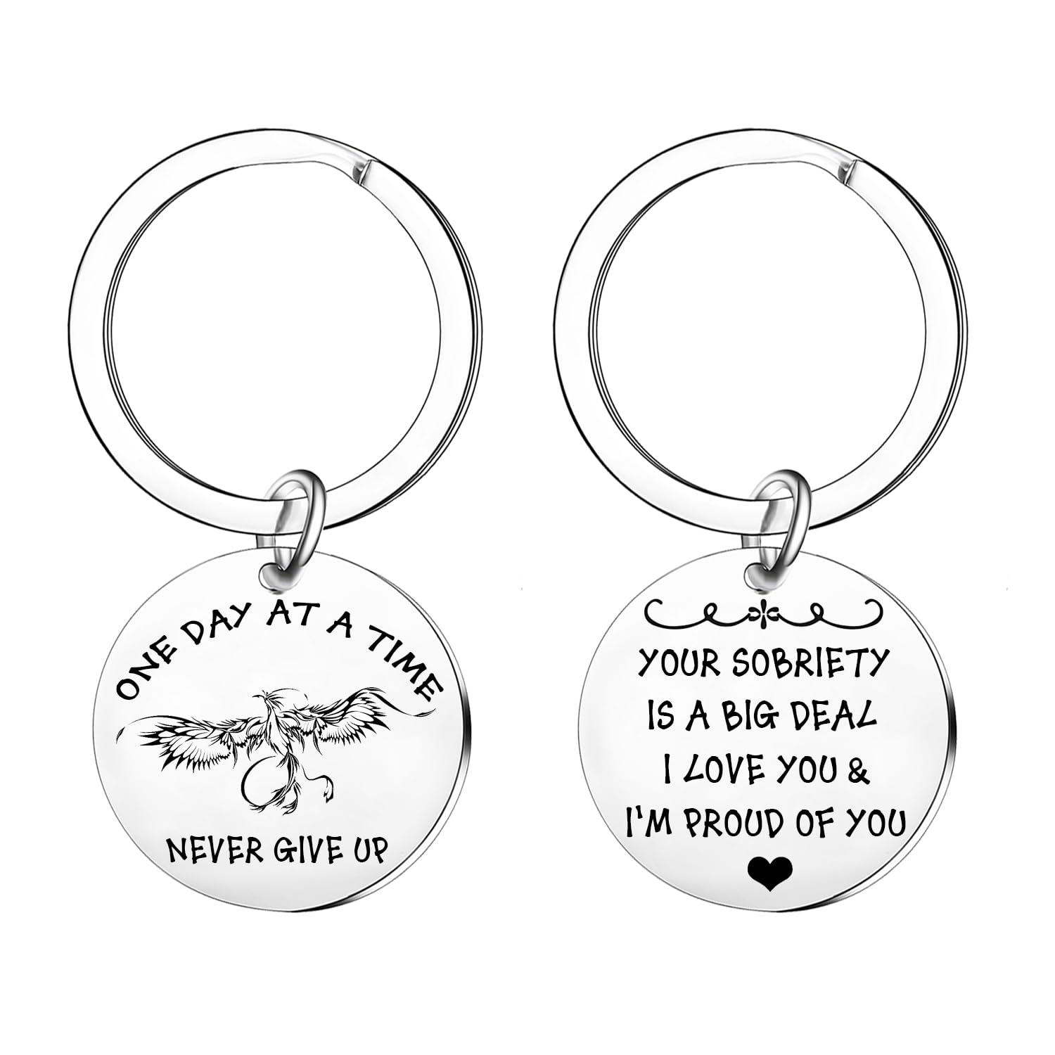 NimteveSober Keychain AA Sobriety Gifts For Men Women AA Recovery Gifts Alcohol Addiction Recovery Present For Friends
