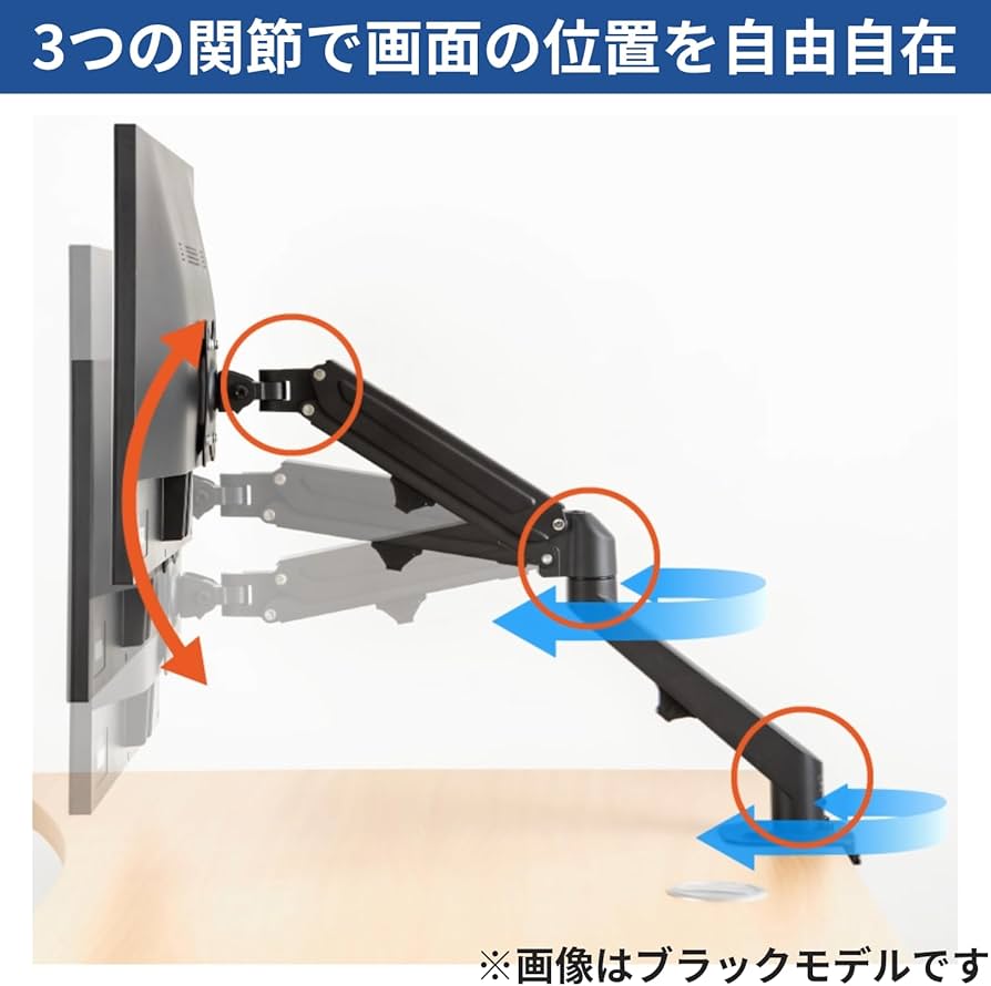 Amazon.co.jp: グリーンハウス モニターアーム ガス圧式 17-27インチ