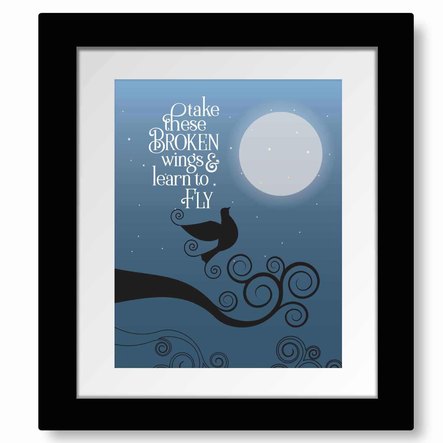 Blackbird Song Lyric Wall Art Print - Classic Rock Music Inspired Artwork Decor Poster for Daughter Room Aethetic Retro Dorm Office Design Hanging