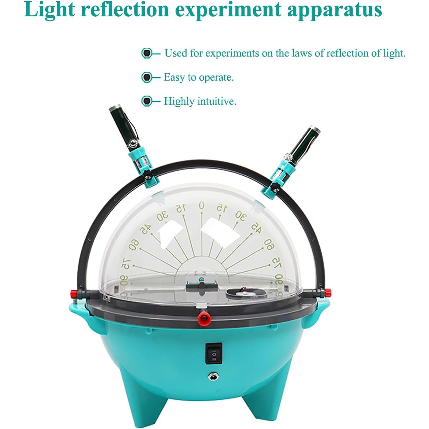 Lichtreflexion Experimentierinstrument, Optische Laborausrüstung, mit klarer Abdeckung, Vorfallwinkel einstellbar, für Lichtreflexionsgesetz Experiment