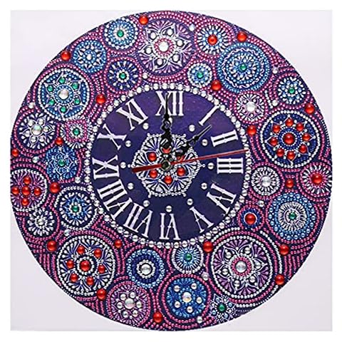 liuwei 5D Diamond Painting Kits DIY Rhinestone Clock Part Drill Special Shaped Diamond Rhinestone Crystal Painting Kit Art Craft for Home Wall Decor Cover