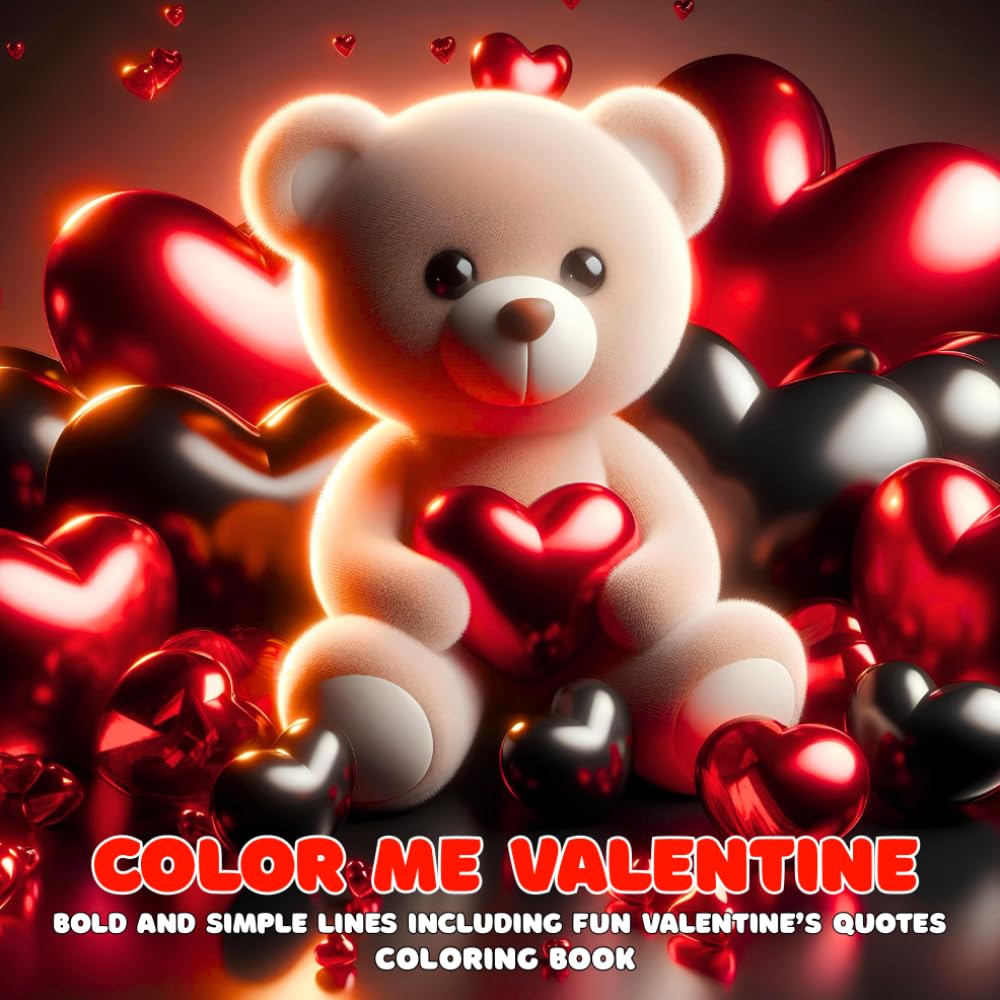COLOR ME VALENTINE:: bold and simple lines including fun Valentines quotes coloring book