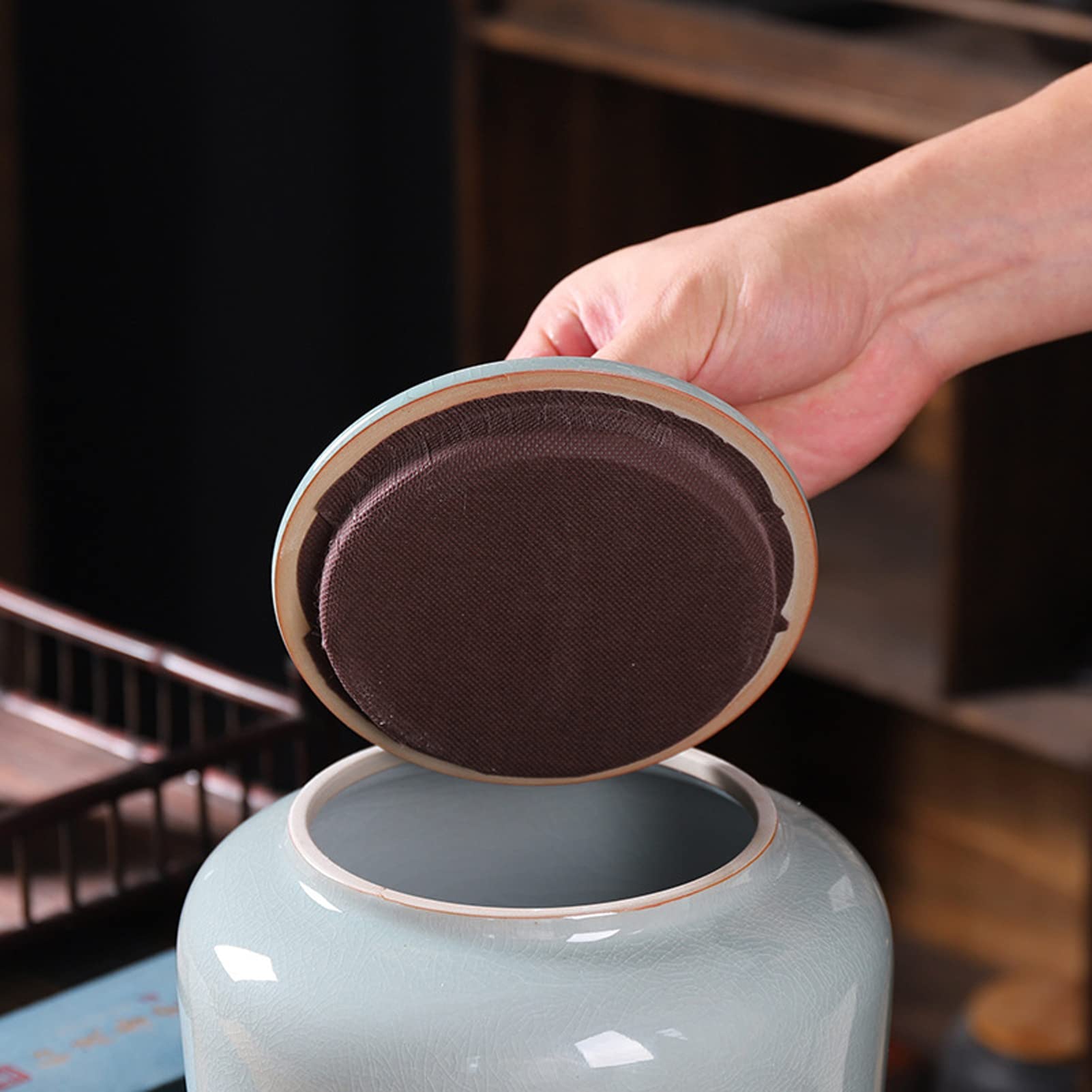 urna dla zwierząt, Duża urna na prochy ludzkie dla dorosłych, ceramiczna pamiątkowa – eksponat w domu(Blue,4100ml)