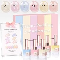 Vista 10 de Double Rhythm Juego de 6 piezas de 15 ml de esmalte de uñas en gel, mismo color, misma botella, kit de esmalte de uñas semipermanente, arte de uñas