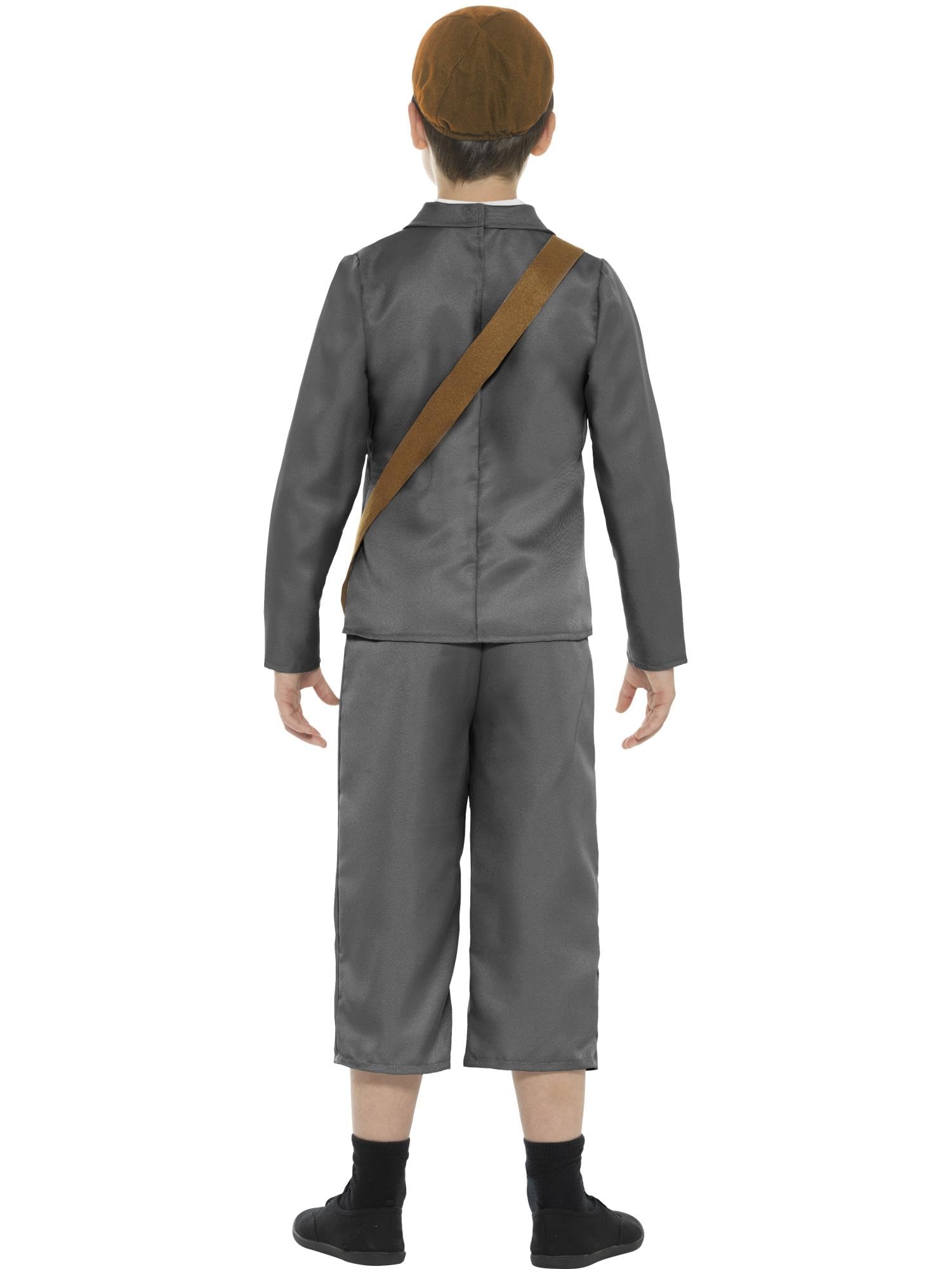 Smiffys Kostium ewakuowany z II wojny światowej, z kurtką, spodniami Uniseks - dzieci Smiffys Ww2 Evacuee Boy Costume (1 w zestawie)
