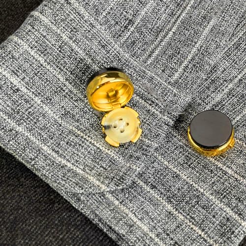 10 cubre botones redondos de latón para camisa formal miniatura 4