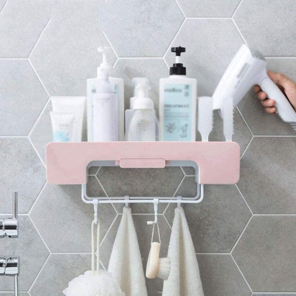 Ahorro de Espacio en el Estante del baño, Adhesivo multifunción para Montar en la Pared con Estante para Almacenamiento de Toallas y Gancho para Colgar (Color: B)
