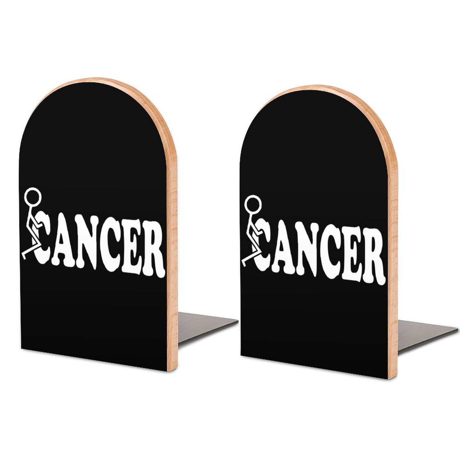 Fuck Cancer Book Ends for Shelves Bookends Bookshelf Holder Stand Books Stopper Home Office Decor