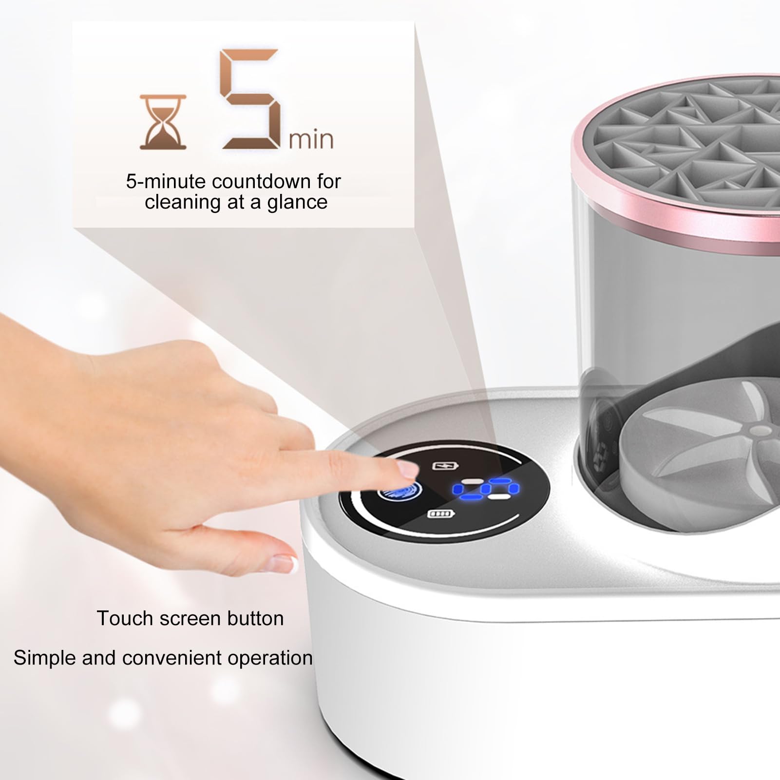 Limpiador de brochas de maquillaje eléctrico, multifunción, limpiador de brochas de maquillaje, todo en uno, herramienta de limpieza en polvo, secador de aire