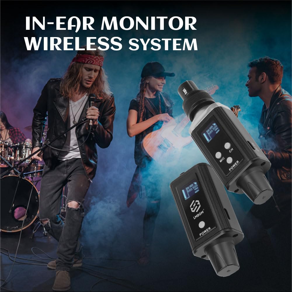A9 UHF Wireless in-ear Monitor Pro System Transmitter and Beltpack Receiver for Studio, Band Rehearsal and Live Performance (A9-1) (A9-2) (A9-2)