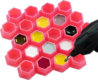 GBK 200 Stück Tattoo Farbkappen aus Silikon, Hexagon Tattoos Ink Cups mit stabilem…