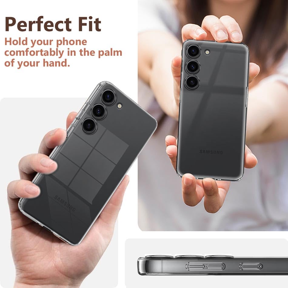 Image of Fashionury Crystal Clear Case for Samsung Galaxy S23 5G | Yellowing Resistance | Transparent TPU Silicone | Raised Camera Lips | Slim Transparent Cover