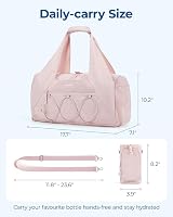 bagsmart Női sport és utazótáska könnyű weekender cipőtartó rekesszel, nedves zsebbel, jógatáska rózsaszín 4
