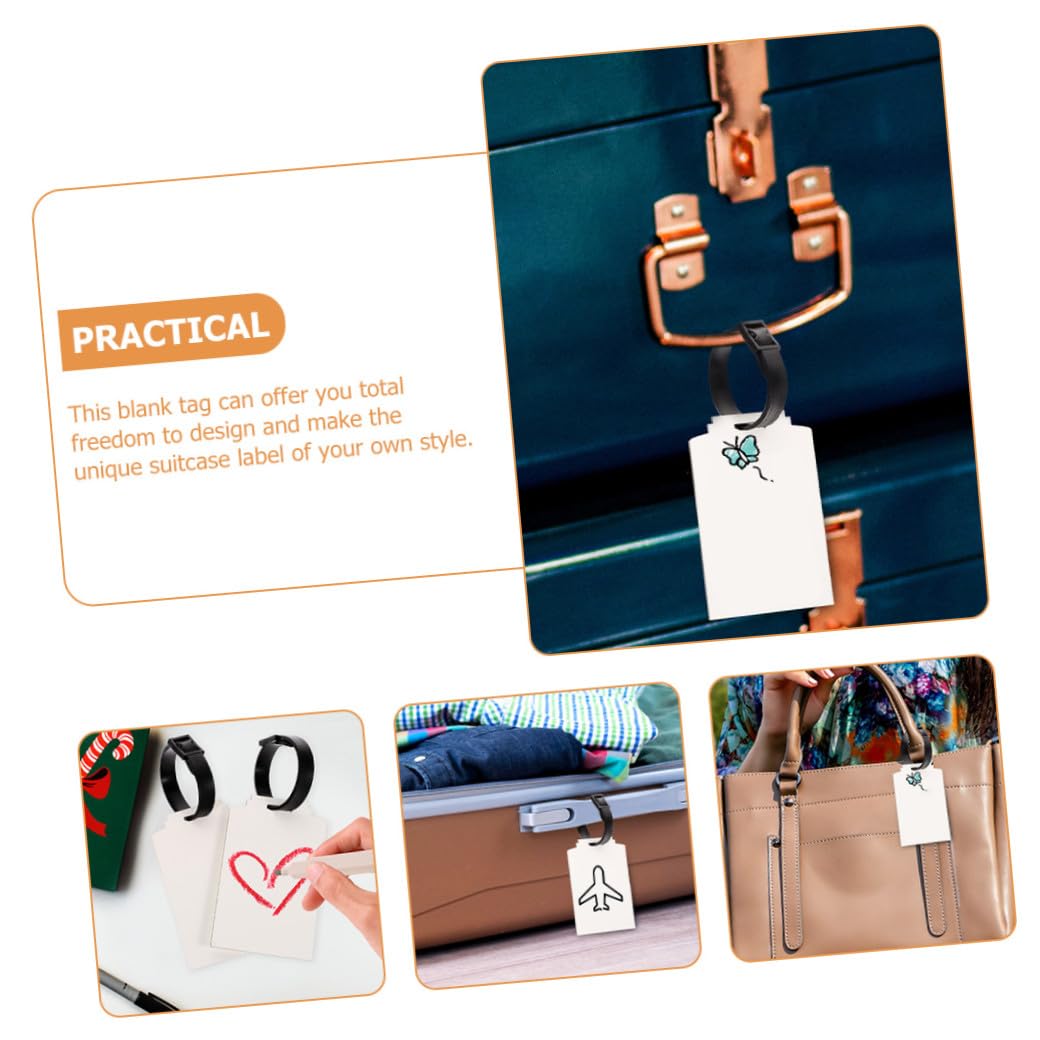 Etichette per Bagagli Vuote Fai da Te 30 Pezzi in Density Board | Compatibili Trasferimento Termico, Bianco, per Zaini e Valigie, Business e Vacanze