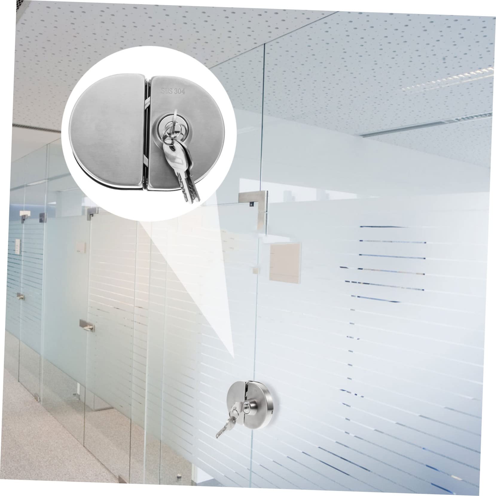 WOONEKY Serrure de Porte Sécurité Renforcée en Acier Inoxydable 304 avec Double Loquet pour Porte Vitrée Double Battant ou Portail D'appartement
