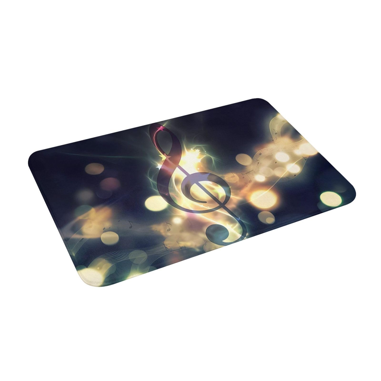 Tappeto Con Note Musicali Antiscivolo 78,7x50,8 Cm | Zerbino Per Soggiorno Camera Letto | Morbido Memory Foam