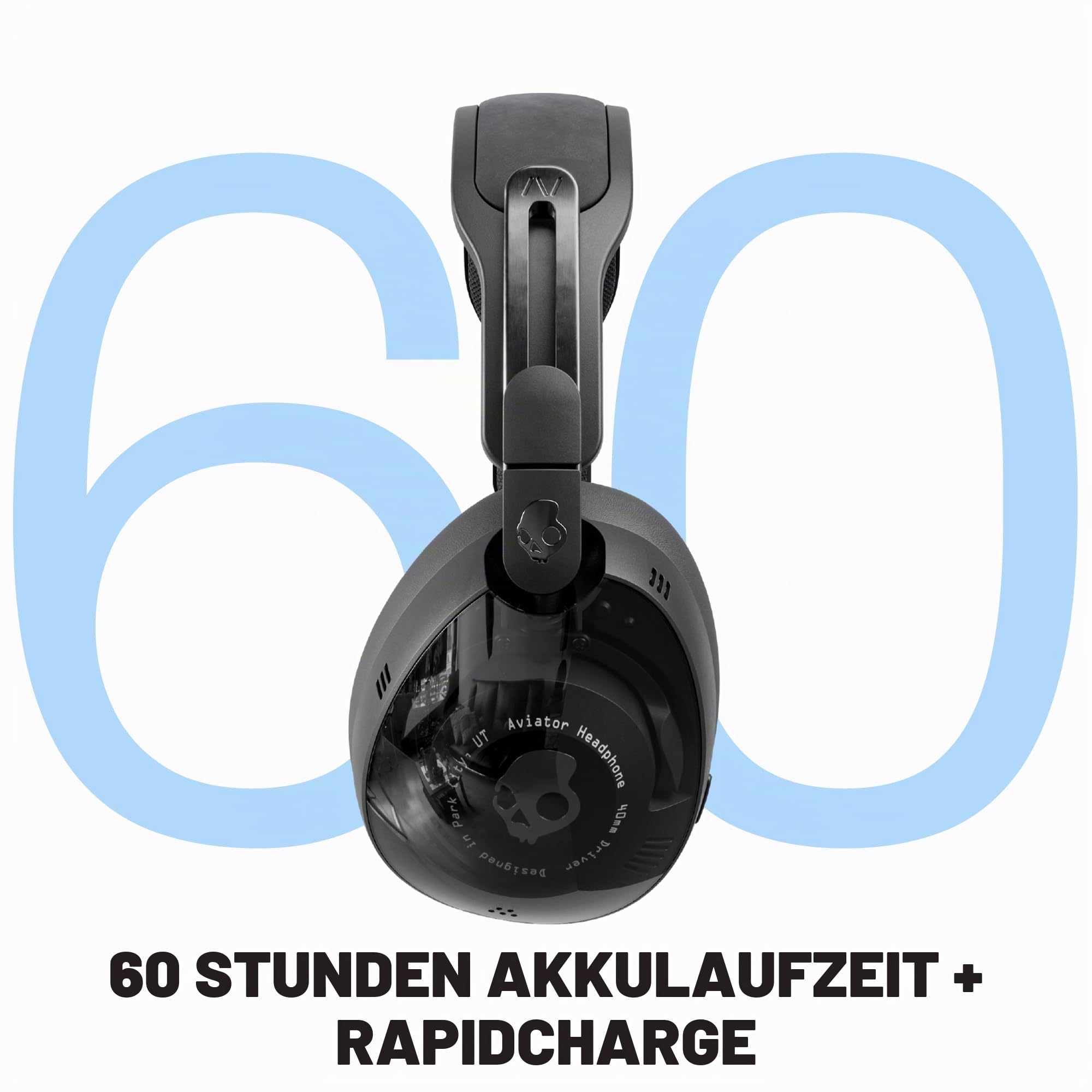Skullcandy Aviator 900 ANC kabelloser Over-Ear-Kopfhörer - Schwarz – Ansicht 3