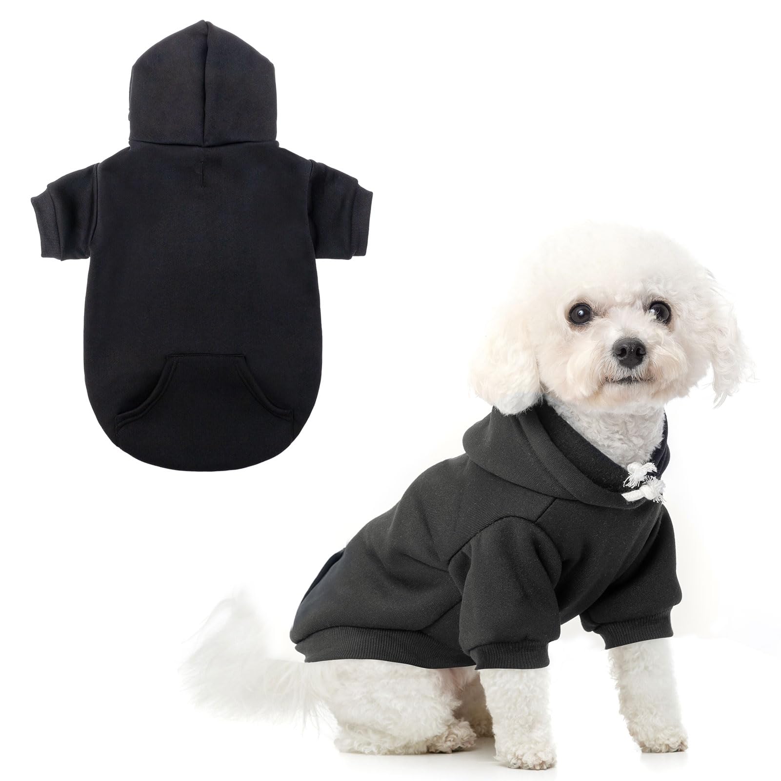 SCENEREAL Dog Hoodie Sweaters for Small Medium Large Size Dogs, Fleece Pet Sweatshirt with Hat and Pocket,Soft Cold Winter All Weather Puppy Clothes