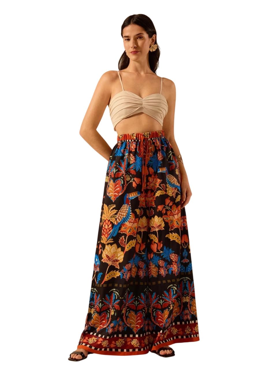 kotty Women's Boho Printed Wide-Leg Trousers for Casual and Resort Wear-picture-39