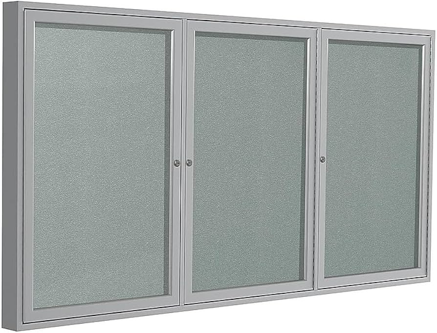 Ghent 1 Door Enclosed Fabric Bulletin Board Satin Aluminum Frame 36 H X 2 W Taupe - Office Depot - View #10