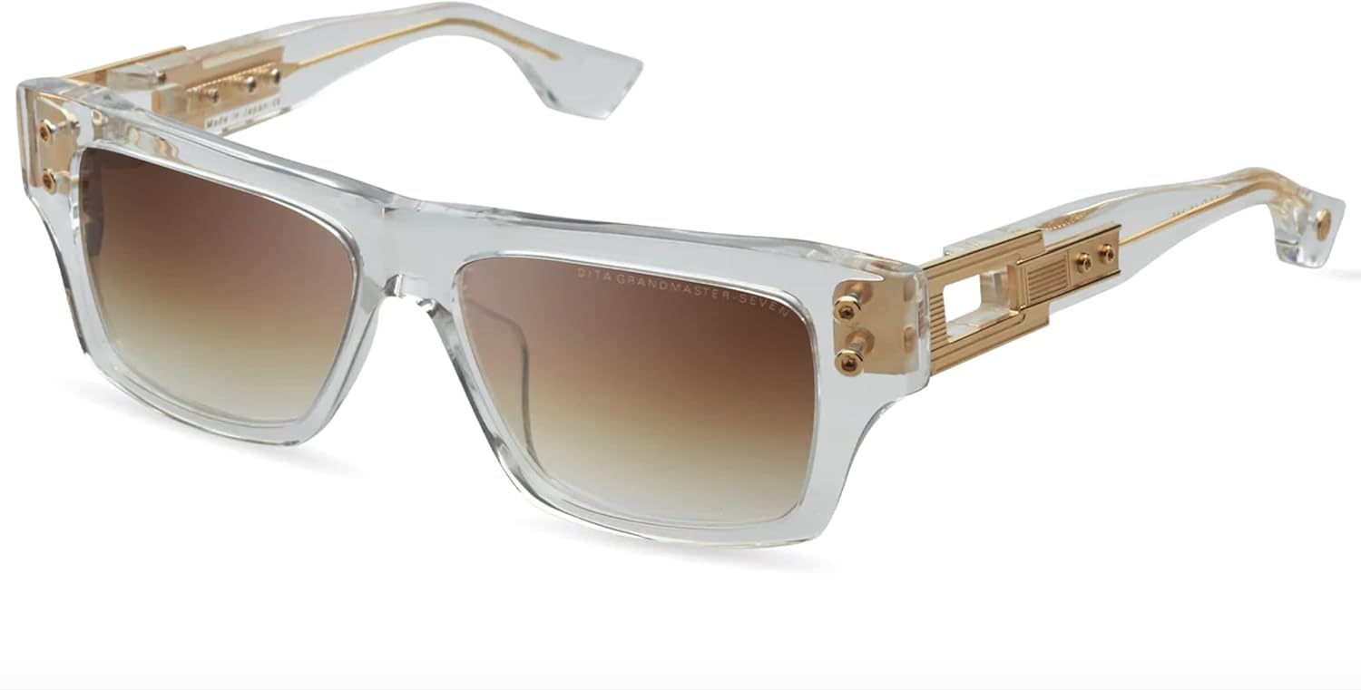 Dita DTS407-A-02 - Gafas de sol GRANDMASTER-SEVEN transparentes, oro amarillo con degradado marrón oscuro a transparente, 2.244in, Cristal