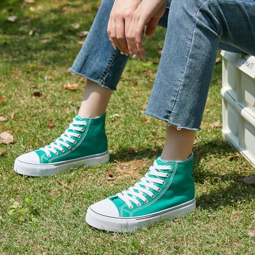 Image of ZGR Womens High Top Canvas Sneakers,Lace-up Canvas Shoes,Casual Tennis Walking Shoes