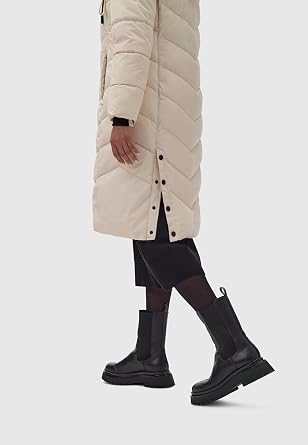 Marikoo Women's Long Winter Jacket with Hood - Weather-Resistant - Quilted, Puffy Coat - Sahnekatzii XIV XS-5XL