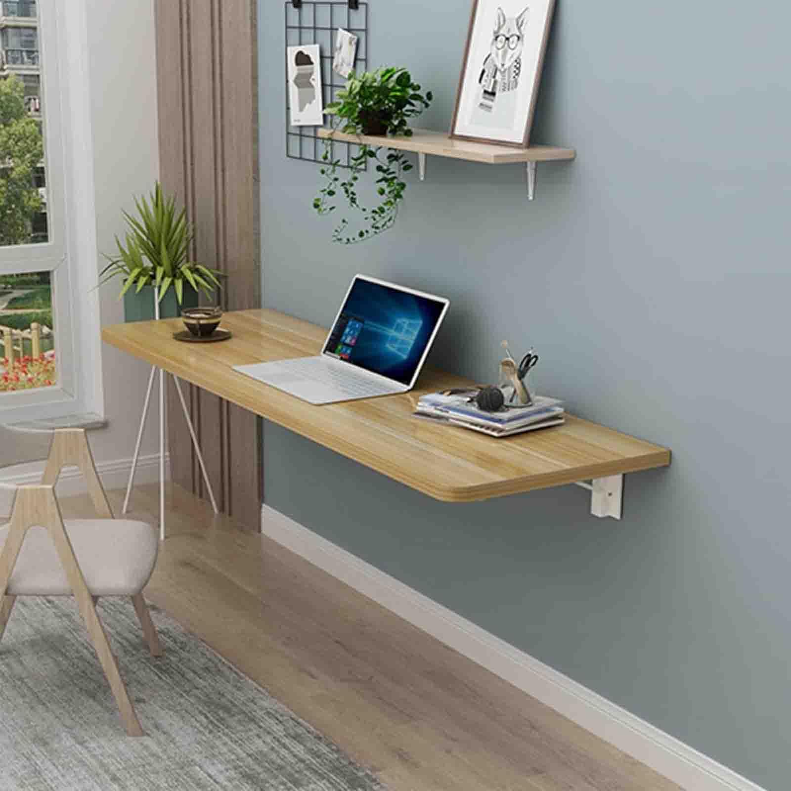 GDMDPTE Wall Mounted Folding Table for Home Office Kitchen Bathroom - Space-Saving Floating Laptop Desk 90x50cm/35x20in Ideal for Laundry Room & Small Spaces