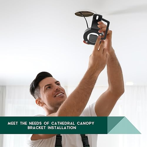 Miniatura 4 de Zonon 2 piezas de soporte de techo catedral, soporte de montaje para ventilador de techo, piezas de ventilador de techo para ventiladores de techo y