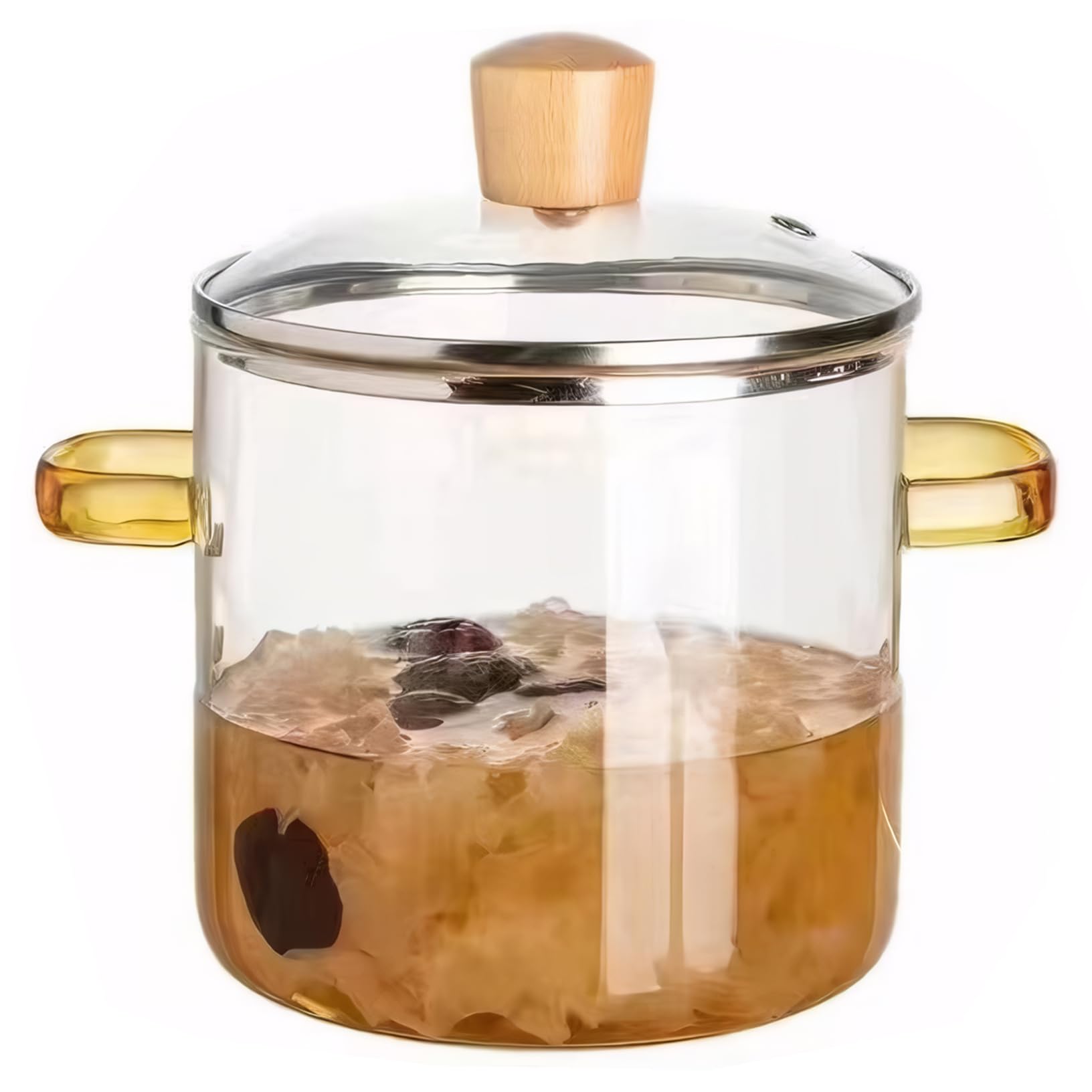 Marmite en verre 2 3 L soupière transparente en borosilicate robuste
