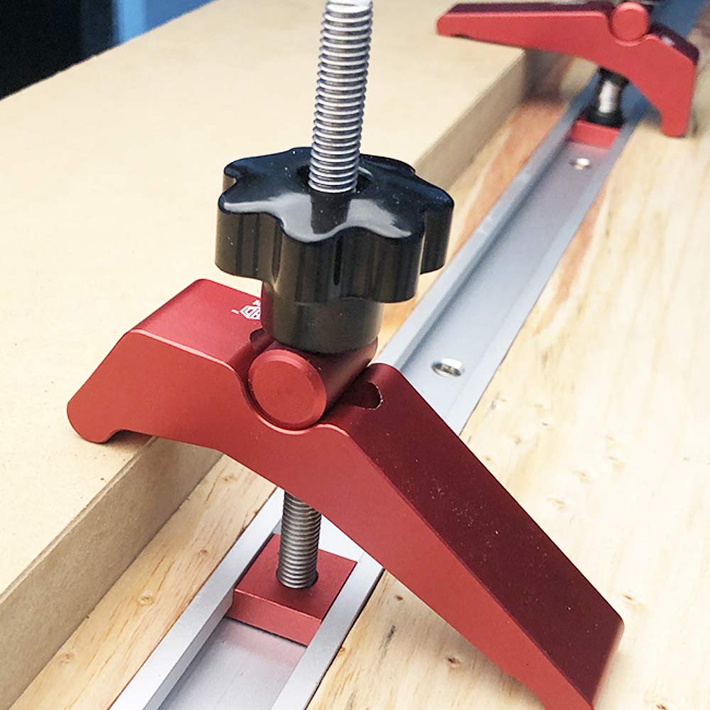 Pinces De Maintien SWAWIS 4 Pièces - Pour Rainure En T - Alliage Aluminium Action Rapide - Travail Du Bois Et Métal