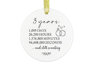 Personalized Christmas Ornaments for Her: 3rd Anniversary Ornament