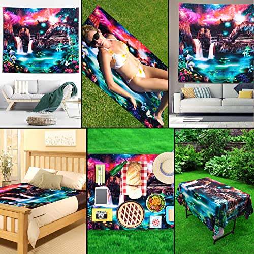 Xdcysj Space Ocean Blacklight Tapestry For Bedroom Aesthetic,Realistic Effects Plus Colorful Starry Sky Ocean Plants Are So Beautiful Make You Happy,Room, Dorm Living Room Decor A Good Choice #TOP4
